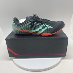 Saucony Spitfire‎ 5 Womens 10 Black Mint S19055-26 Track Spike Cleats Shoes New